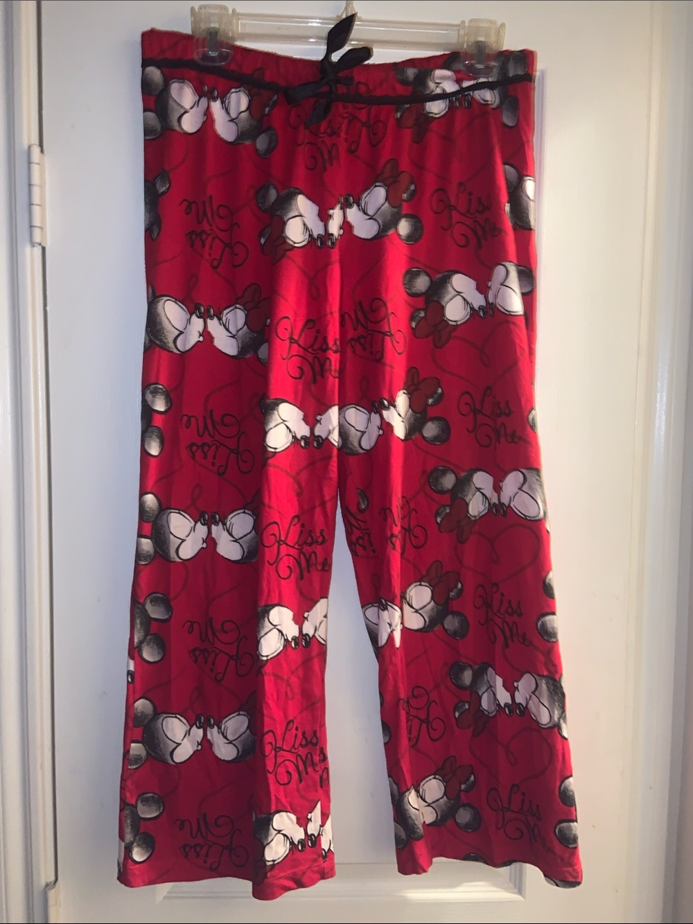 Disney Red Minnie And Mickey Mouse Pajama Capris Pants